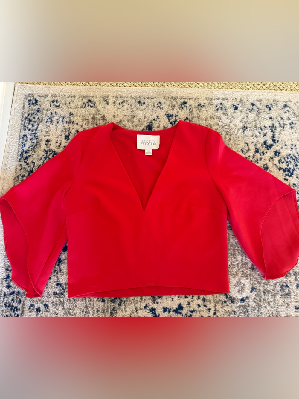 Mare Mare Red V-Neck Crop Top